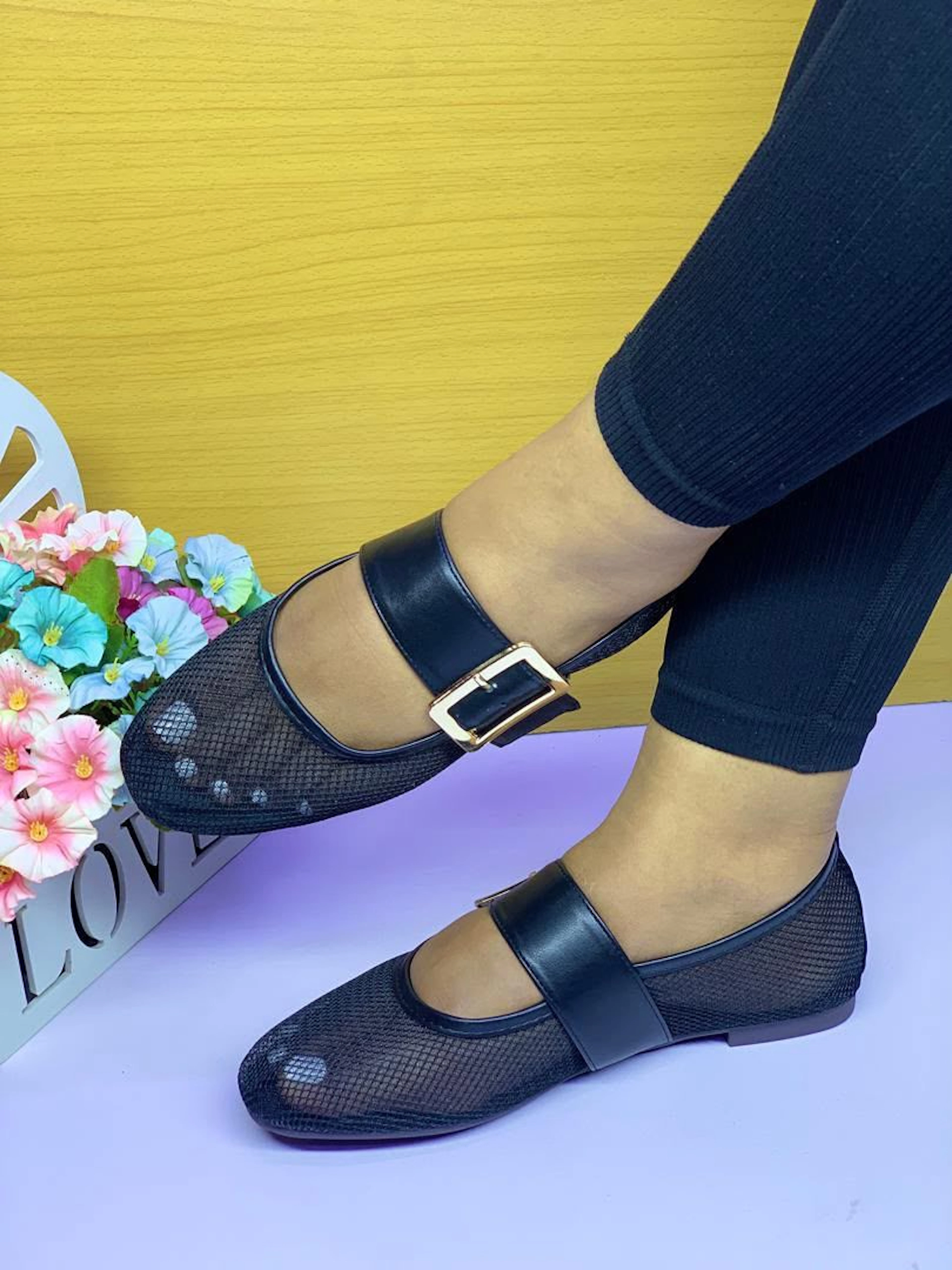 Viatu vya Kike vya Wavu - Cross Strap Flats (Sizes 37-41) 3