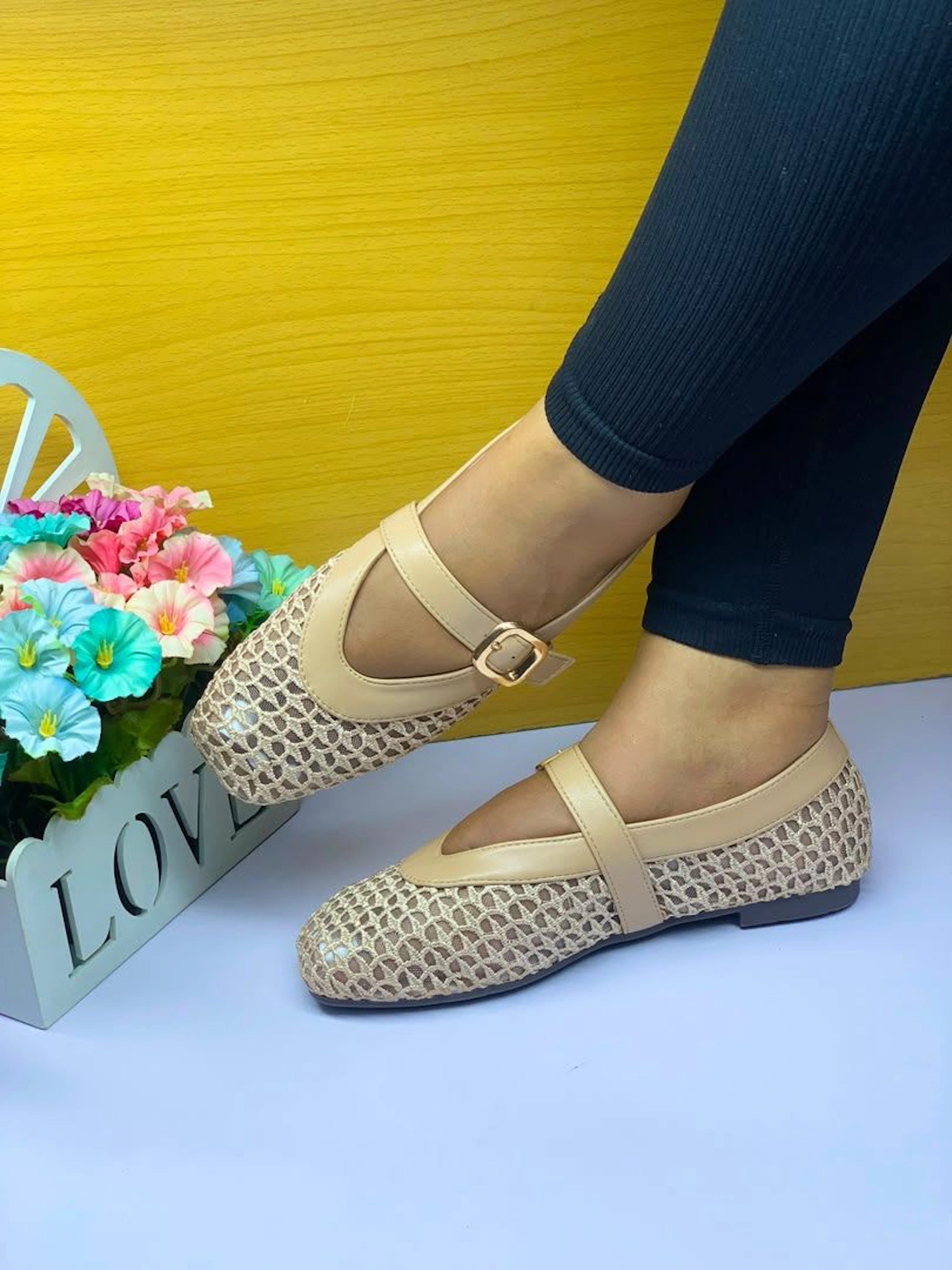 Viatu vya Kike vya Crochet - Lattice Mary Jane Flats (Sizes 37-41) 3